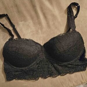 PINK Victoria's Secret Black Lace Sports Bra